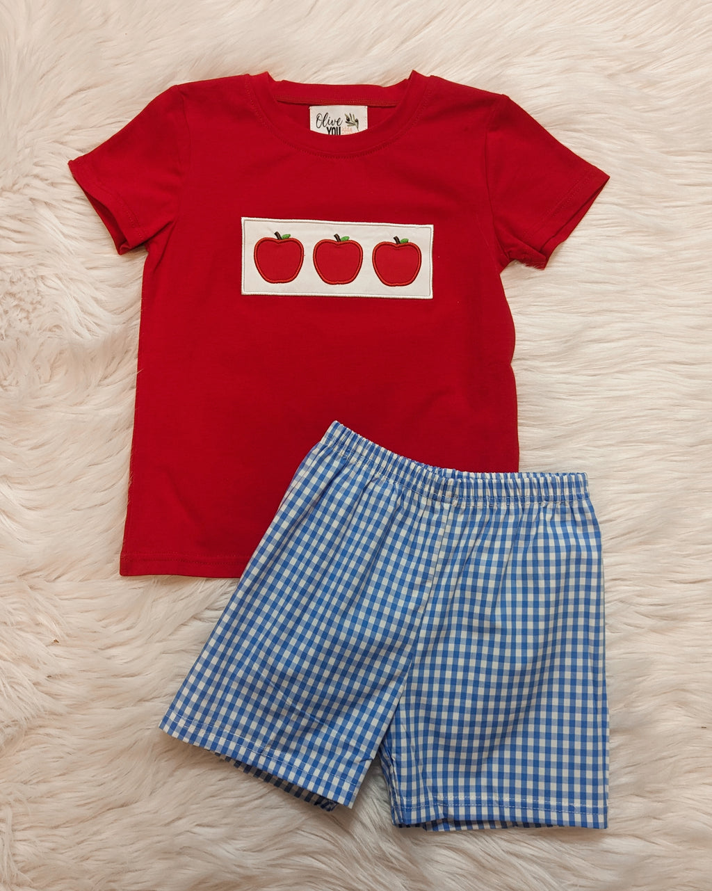 Apple Trio Panel School Boy Short Set