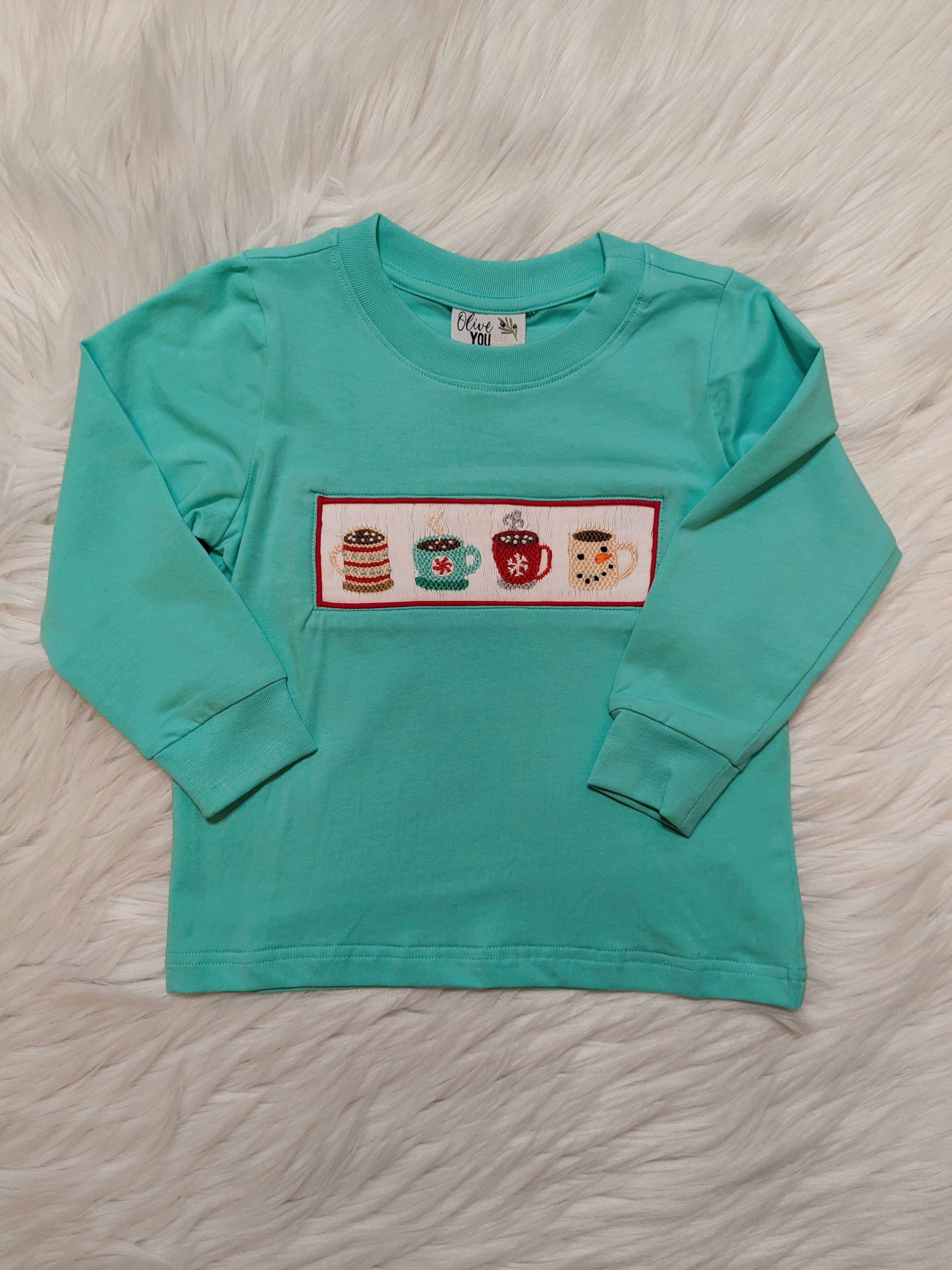 Hot Cocoa Smocked Boy Shirt