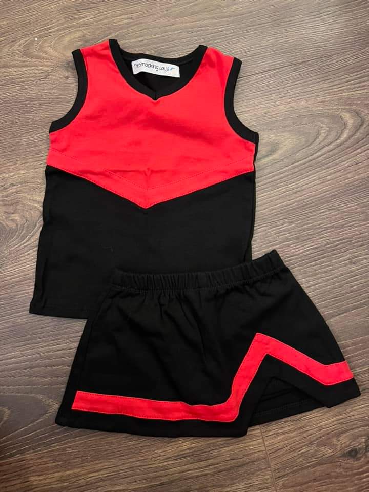 Cheer Skort Set Red & Black