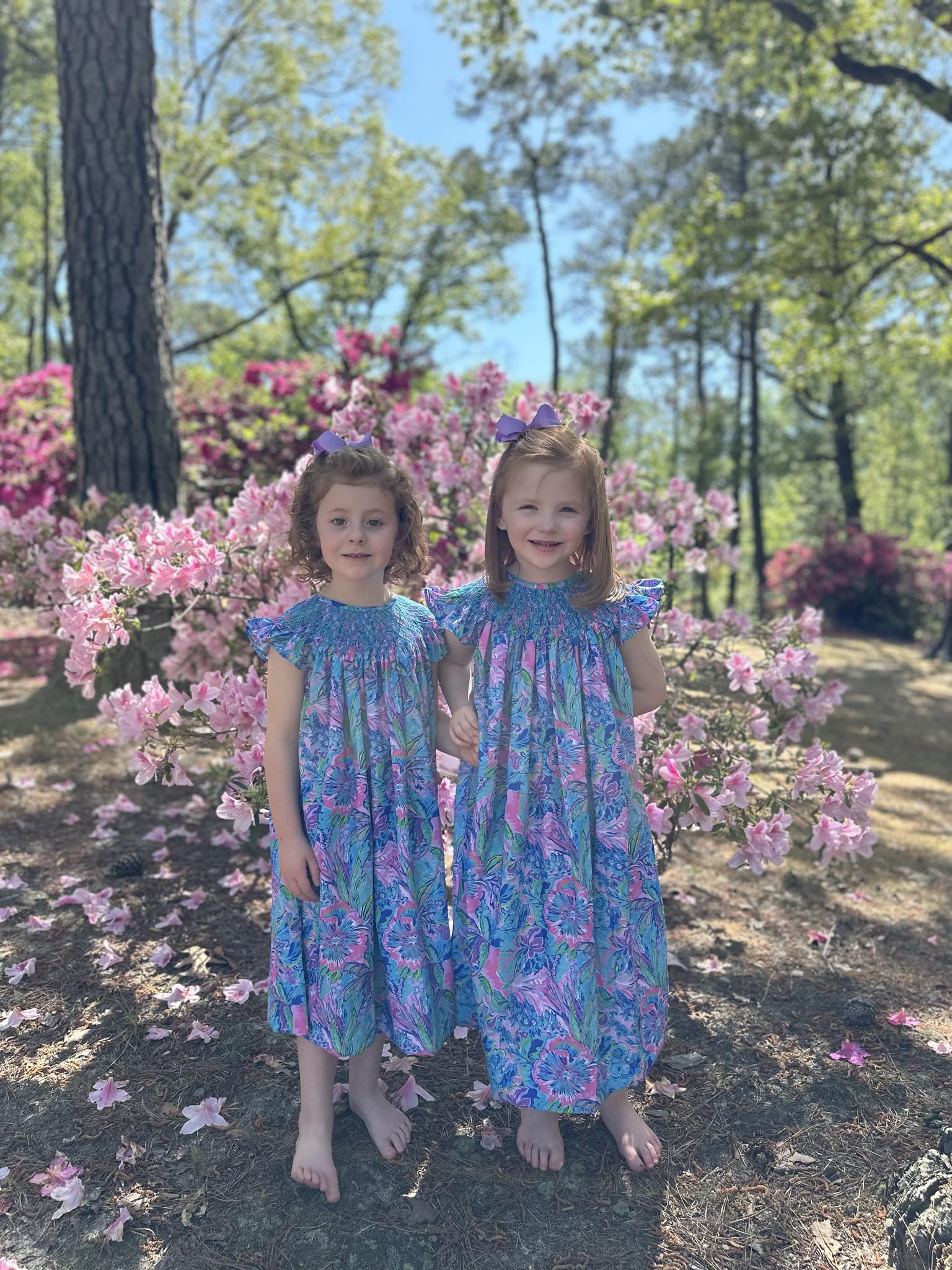 Bright Floral Smocked Dress