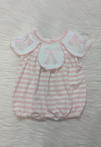 Pink Striped Bow Petal Bubble