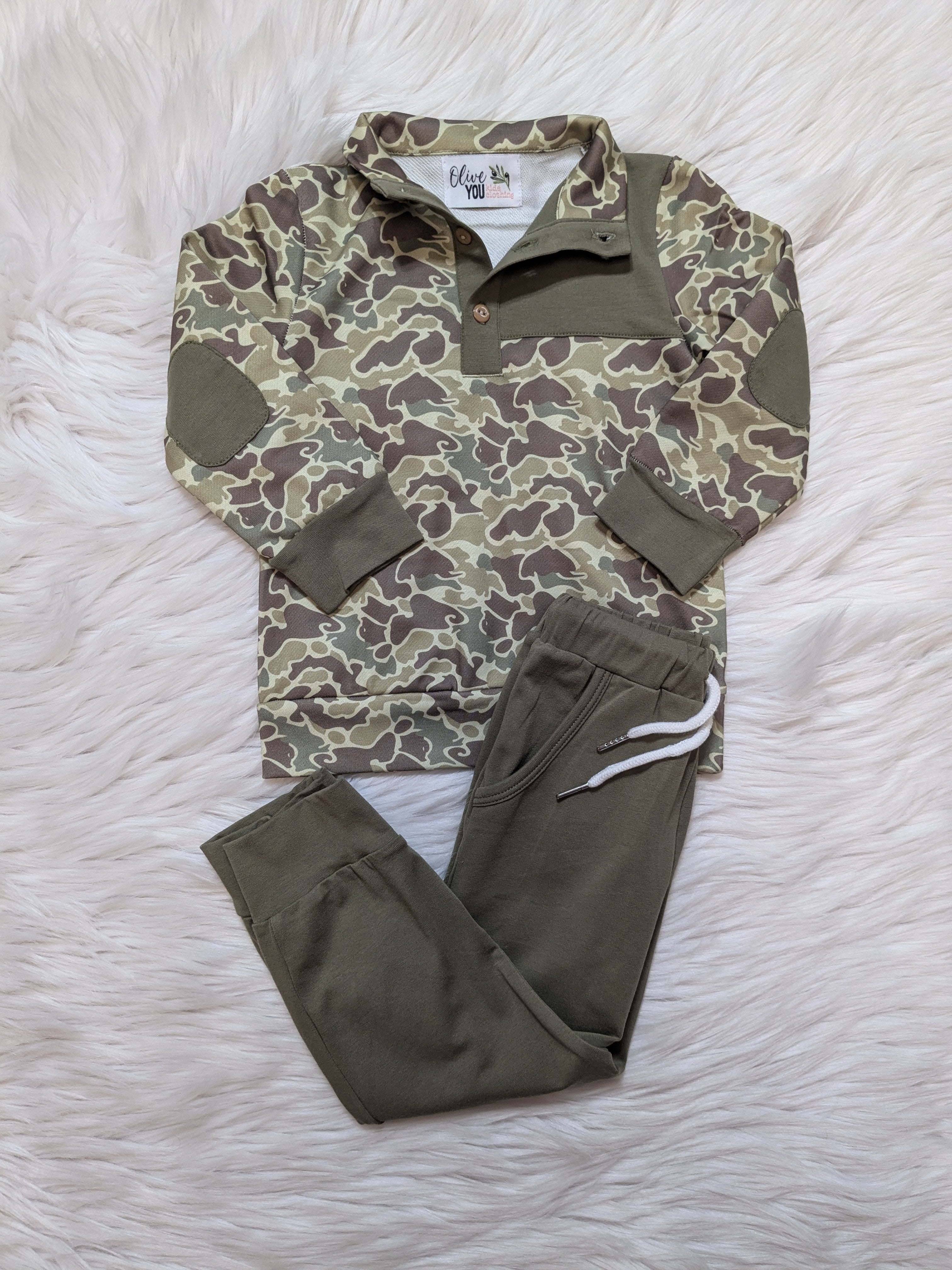 Old School Camo Pullover Jogger Set