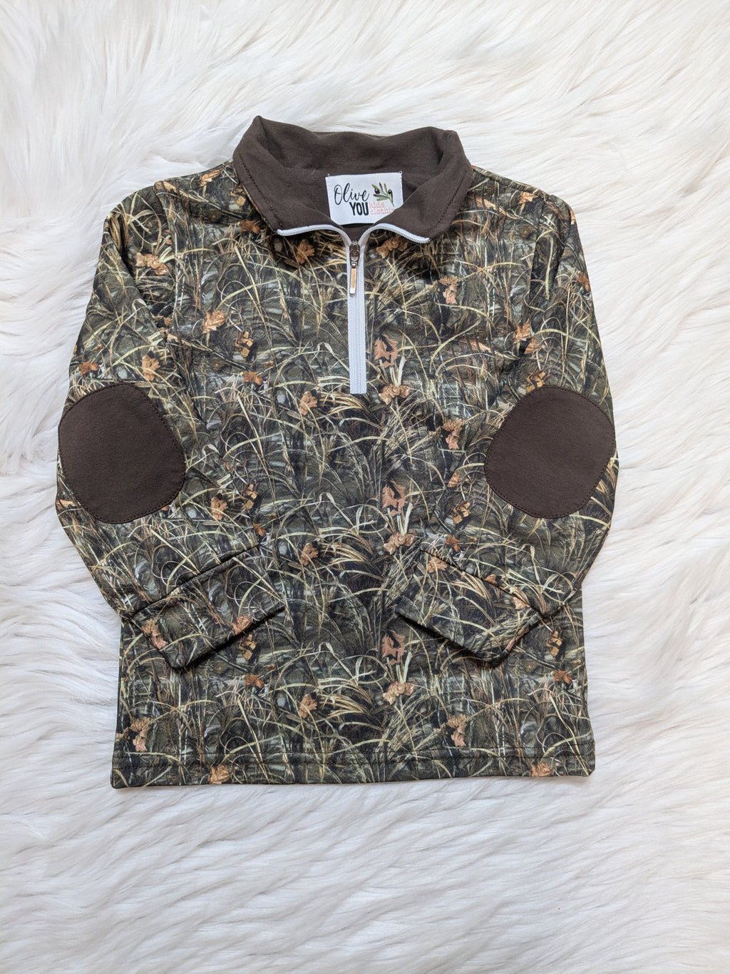 Woodland Camo Half Zip Pullover