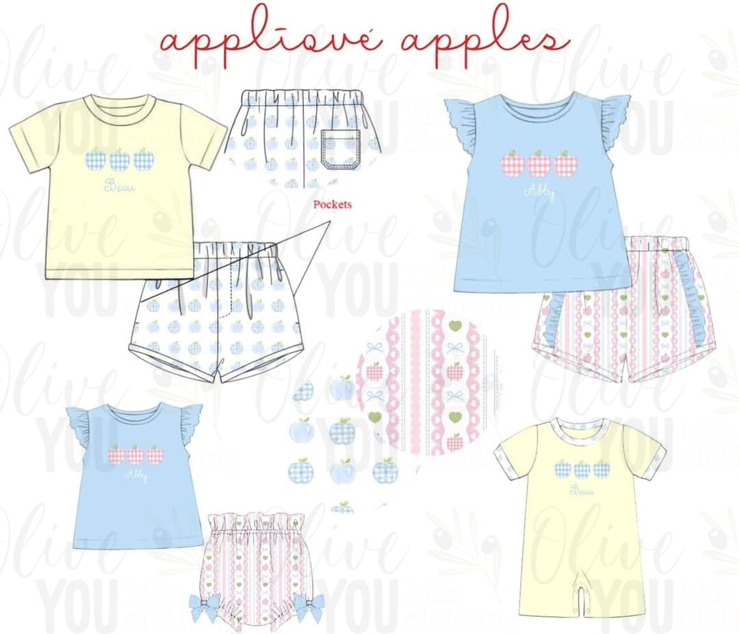 Monogrammed Applique Apples