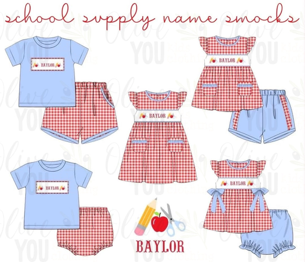 School Supply Name Smocks