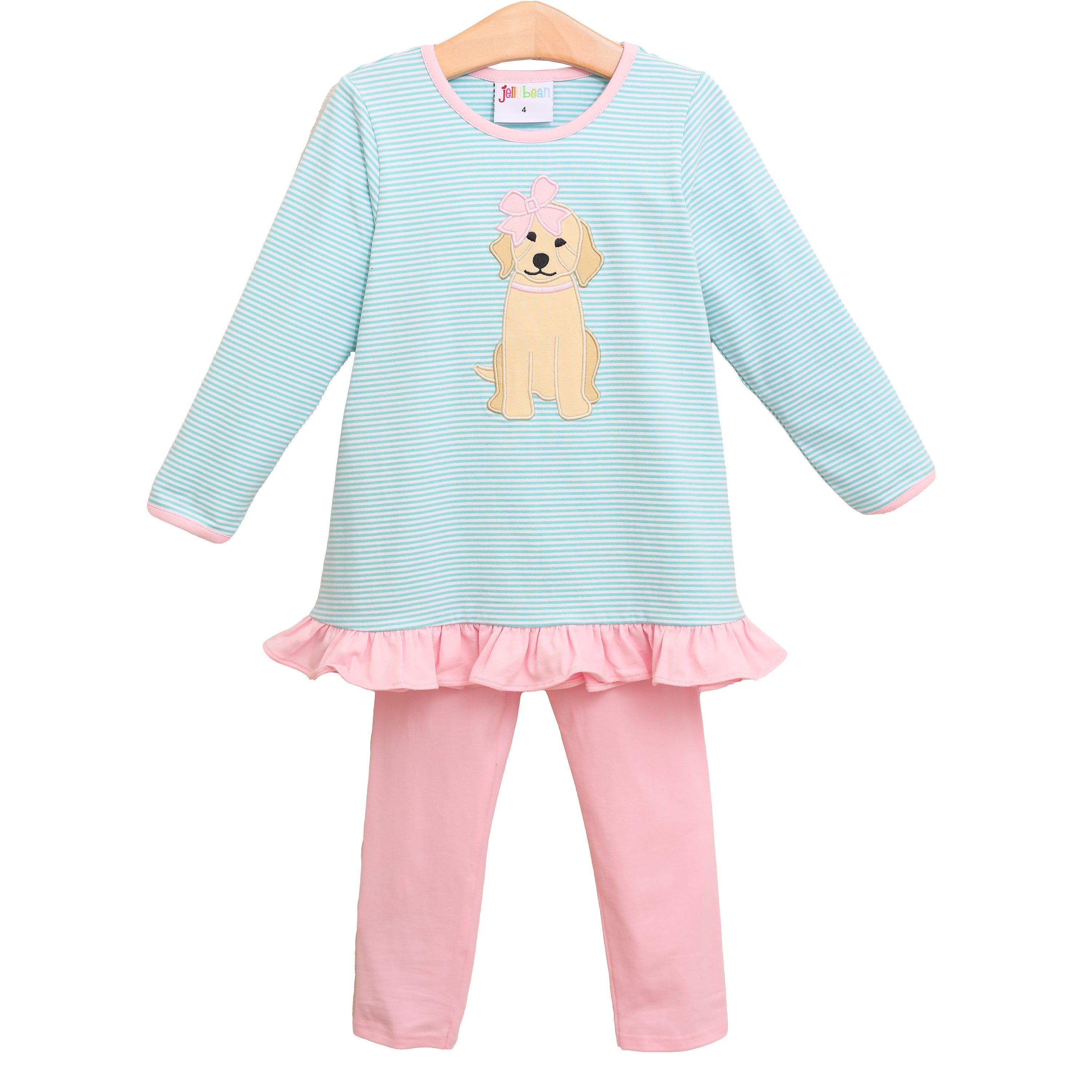 Puppy Bow Ruffle Pant Set