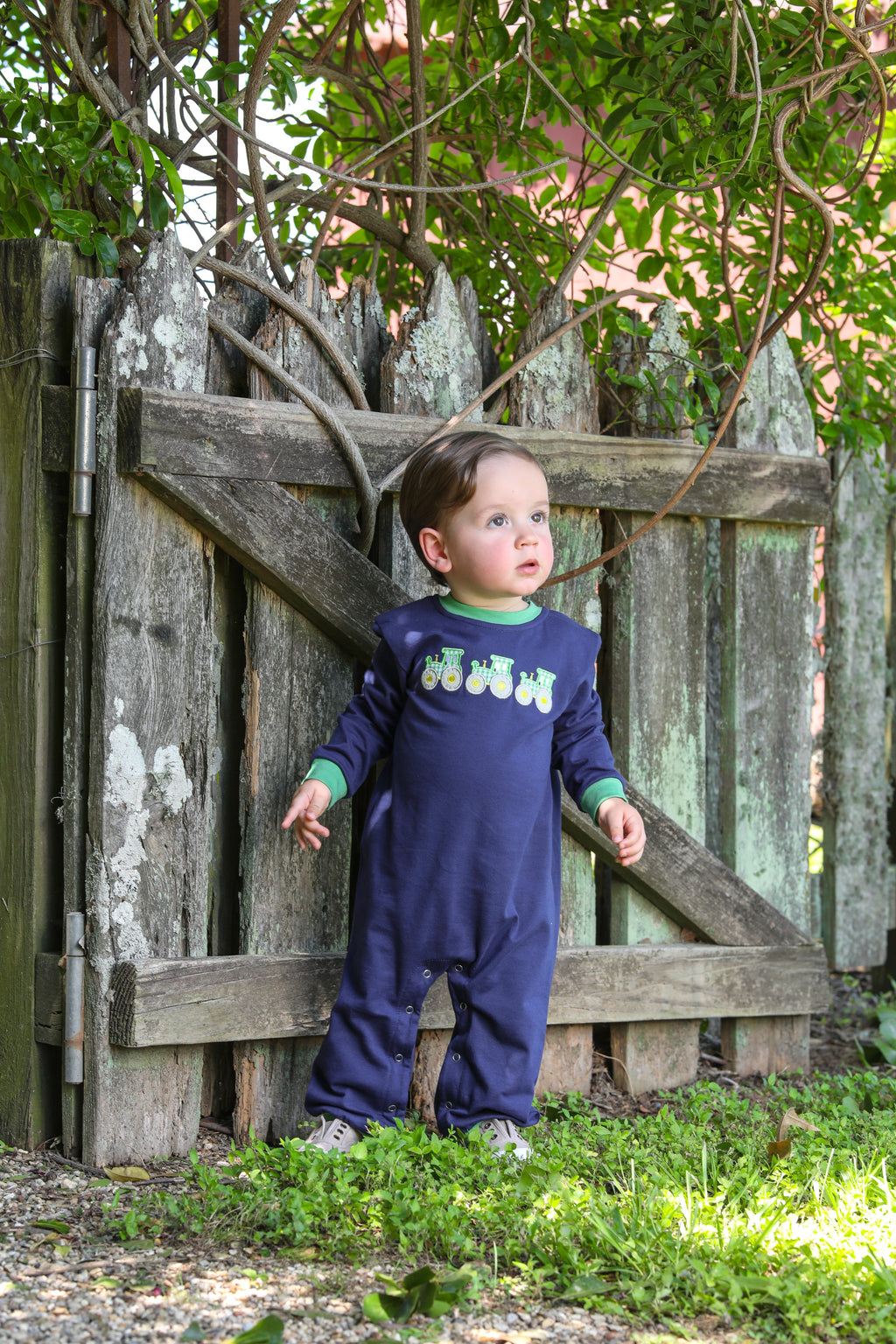 Tractor Trio Boy Romper