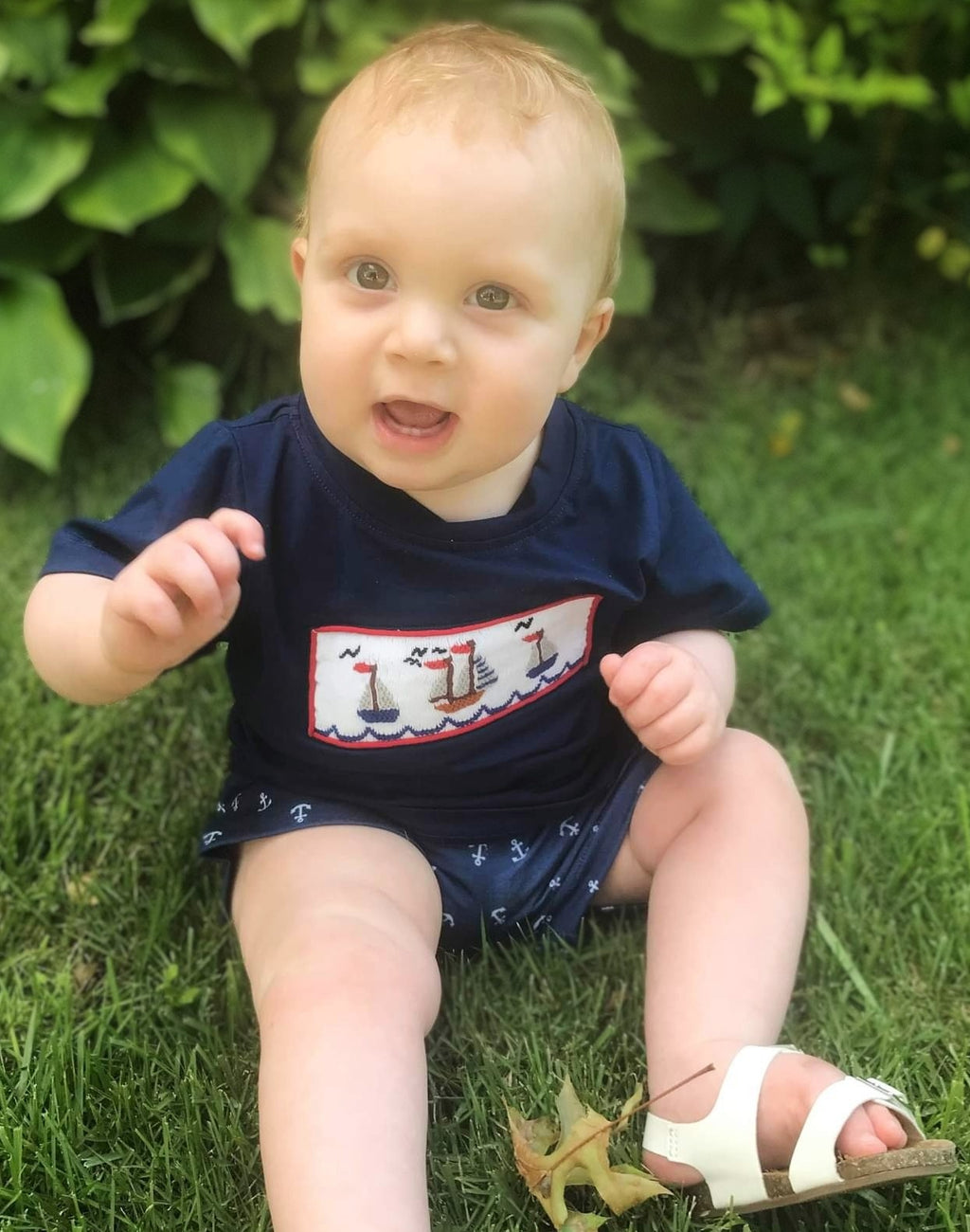 Sailboat Smocked Boys Set