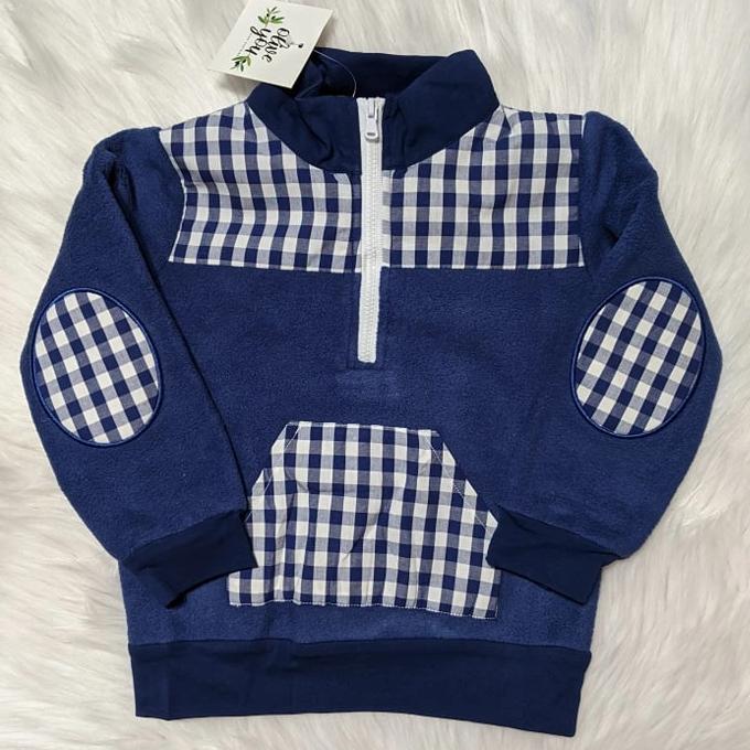 Fleece Gingham Pullover