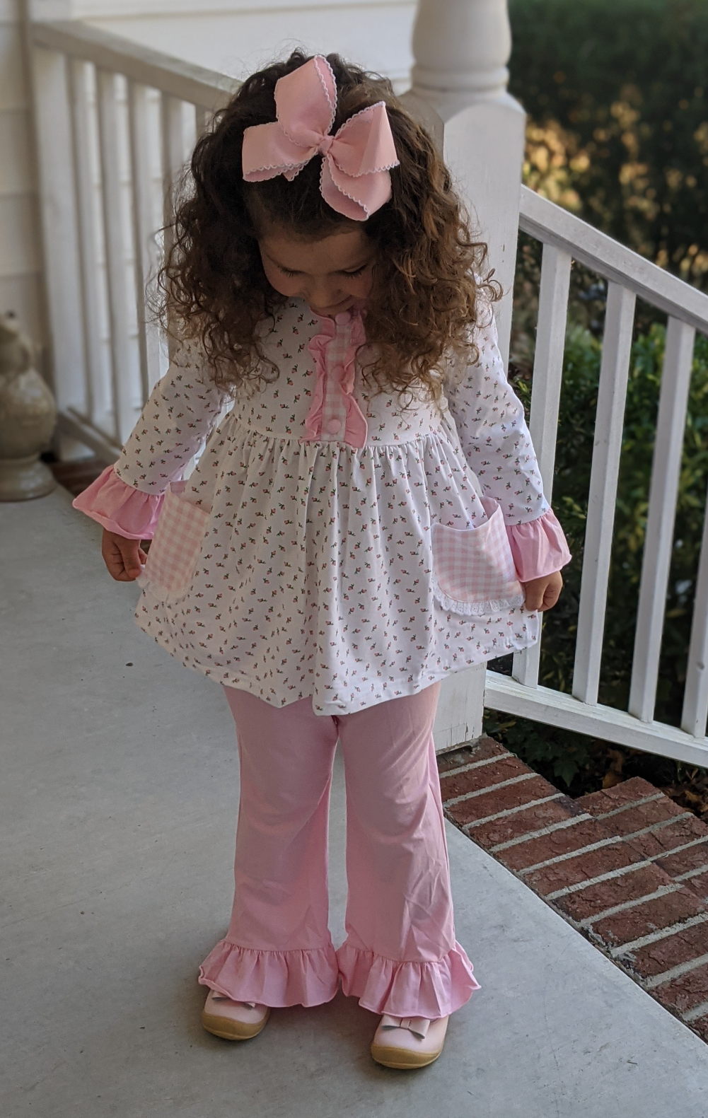 Tiny Rosebud Ruffle Pant Set