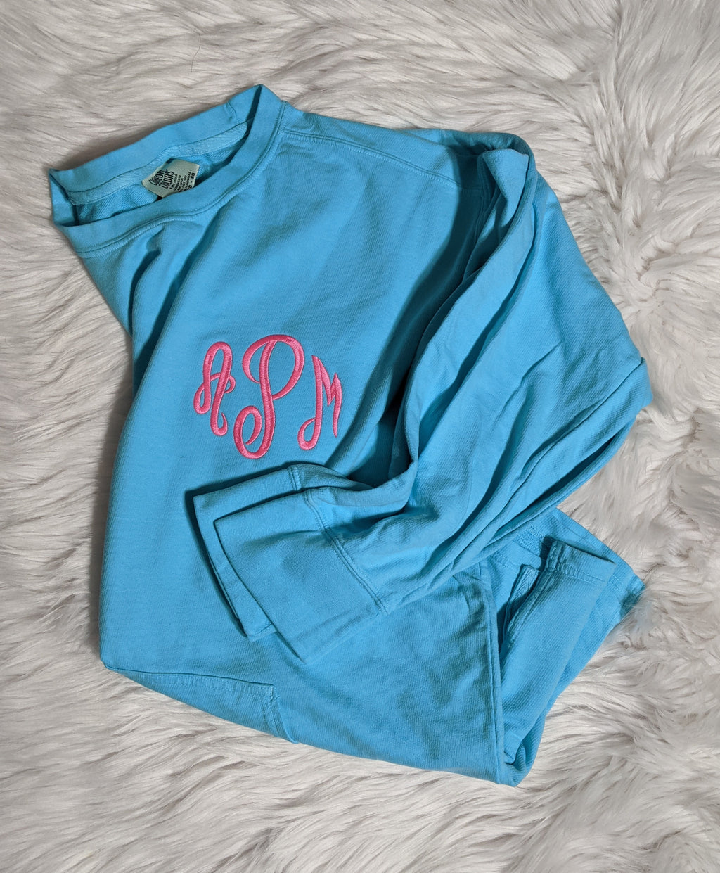 Comfort Colors French Terry Pocket Sweatshirt With Monogram